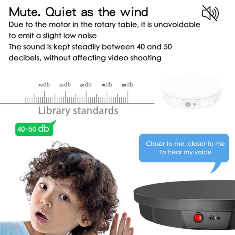 52cm Remote Control Electric Rotating Turntable Display Stand Video Shooting Props Turntable, Plug-in Power, Power Plug:EU Plug(White)