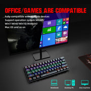 HXSJ V900 61 Keys Cool Lighting Effect Mechanical Wired Keyboard(Black)