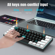 HXSJ V900 61 Keys Cool Lighting Effect Mechanical Wired Keyboard (Black White)