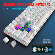 HXSJ V900 61 Keys Cool Lighting Effect Mechanical Wired Keyboard(White)