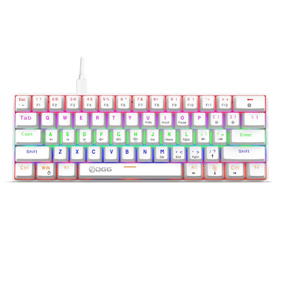 HXSJ V900 61 Keys Cool Lighting Effect Mechanical Wired Keyboard(White)