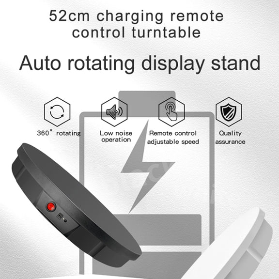 52cm Remote Control Electric Rotating Turntable Display Stand Video Shooting Props Turntable, Charging Power, Power Plug:EU Plug(Black)