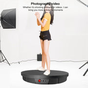 52cm Remote Control Electric Rotating Turntable Display Stand Video Shooting Props Turntable, Charging Power, Power Plug:EU Plug(Black)