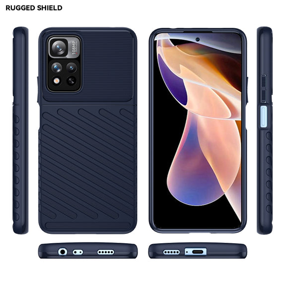 For Xiaomi Redmi Note 11 Pro / Note 11 Pro+ Thunderbolt Shockproof TPU Soft Phone Case(Blue)