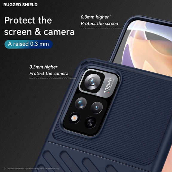 For Xiaomi Redmi Note 11 Pro / Note 11 Pro+ Thunderbolt Shockproof TPU Soft Phone Case(Blue)