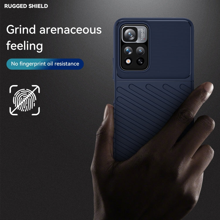 For Xiaomi Redmi Note 11 Pro / Note 11 Pro+ Thunderbolt Shockproof TPU Soft Phone Case(Blue)