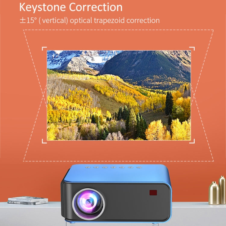 T4 Regular Version 1024x600 1200 Lumens Portable Home Theater LCD Projector, Plug Type:EU Plug(Blue)
