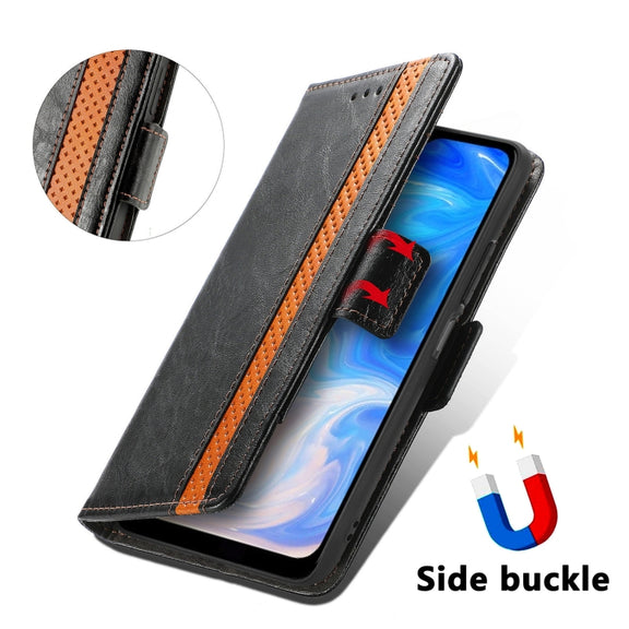 For Doogee N40 Pro CaseNeo Splicing Dual Magnetic Buckle Leather Case with Holder & Card Slots & Wallet(Black)