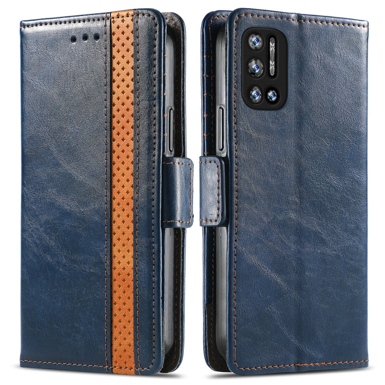 For Doogee N40 Pro CaseNeo Splicing Dual Magnetic Buckle Leather Case with Holder & Card Slots & Wallet(Blue)