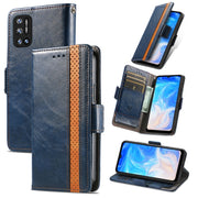 For Doogee N40 Pro CaseNeo Splicing Dual Magnetic Buckle Leather Case with Holder & Card Slots & Wallet(Blue)