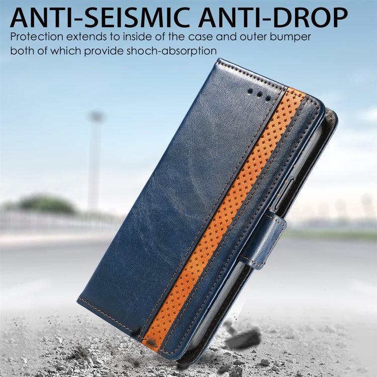 For Doogee N40 Pro CaseNeo Splicing Dual Magnetic Buckle Leather Case with Holder & Card Slots & Wallet(Blue)