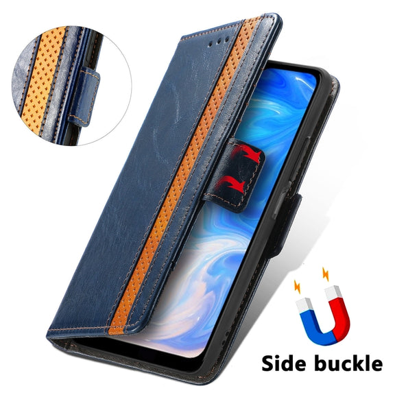 For Doogee N40 Pro CaseNeo Splicing Dual Magnetic Buckle Leather Case with Holder & Card Slots & Wallet(Blue)