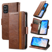 For Doogee N40 Pro CaseNeo Splicing Dual Magnetic Buckle Leather Case with Holder & Card Slots & Wallet(Brown)