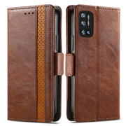 For Doogee N40 Pro CaseNeo Splicing Dual Magnetic Buckle Leather Case with Holder & Card Slots & Wallet(Brown)