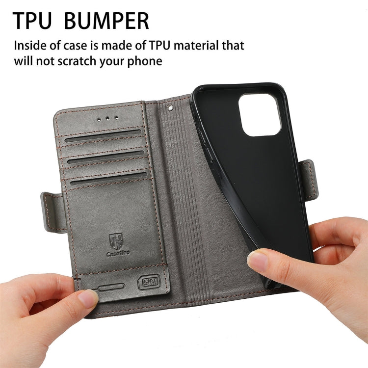 For Doogee N40 Pro CaseNeo Splicing Dual Magnetic Buckle Leather Case with Holder & Card Slots & Wallet(Grey)