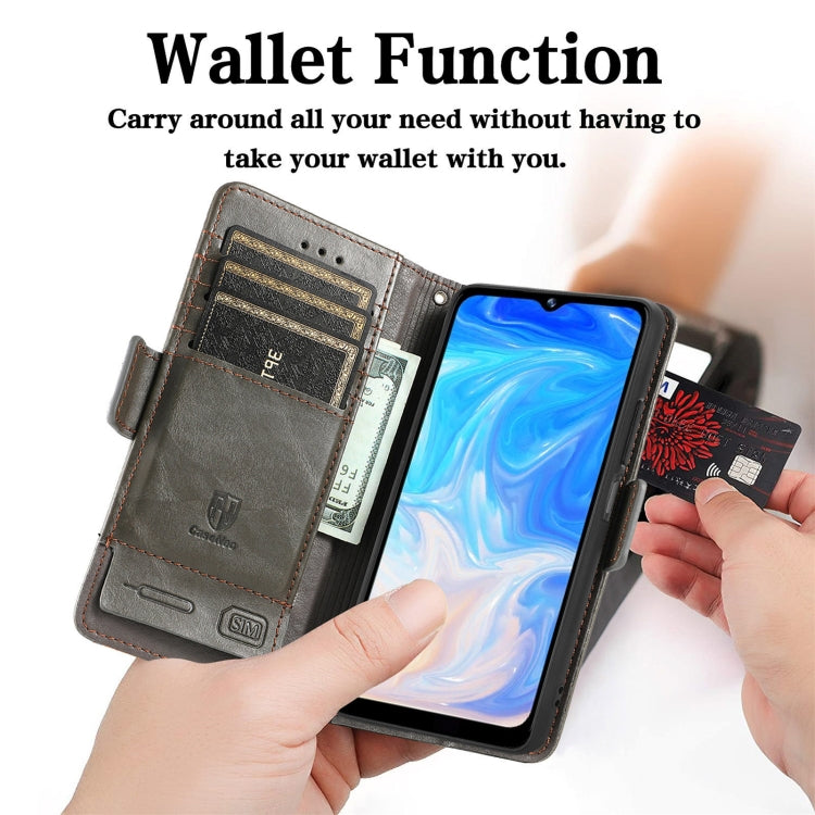 For Doogee N40 Pro CaseNeo Splicing Dual Magnetic Buckle Leather Case with Holder & Card Slots & Wallet(Grey)