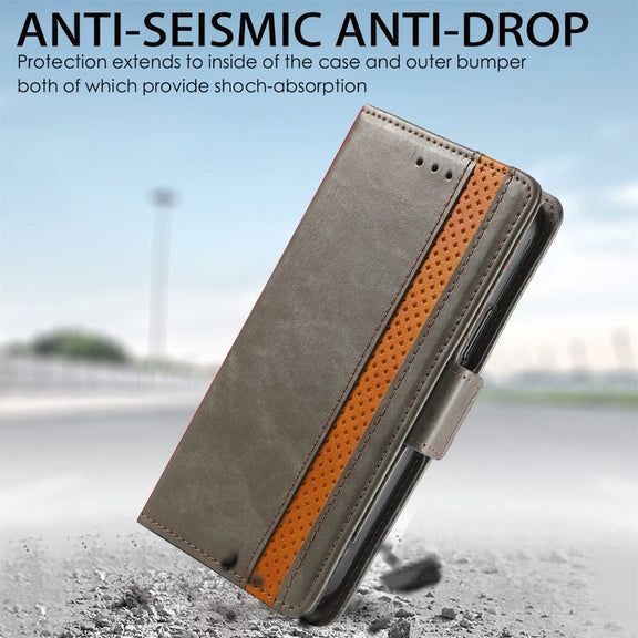 For Doogee N40 Pro CaseNeo Splicing Dual Magnetic Buckle Leather Case with Holder & Card Slots & Wallet(Grey)