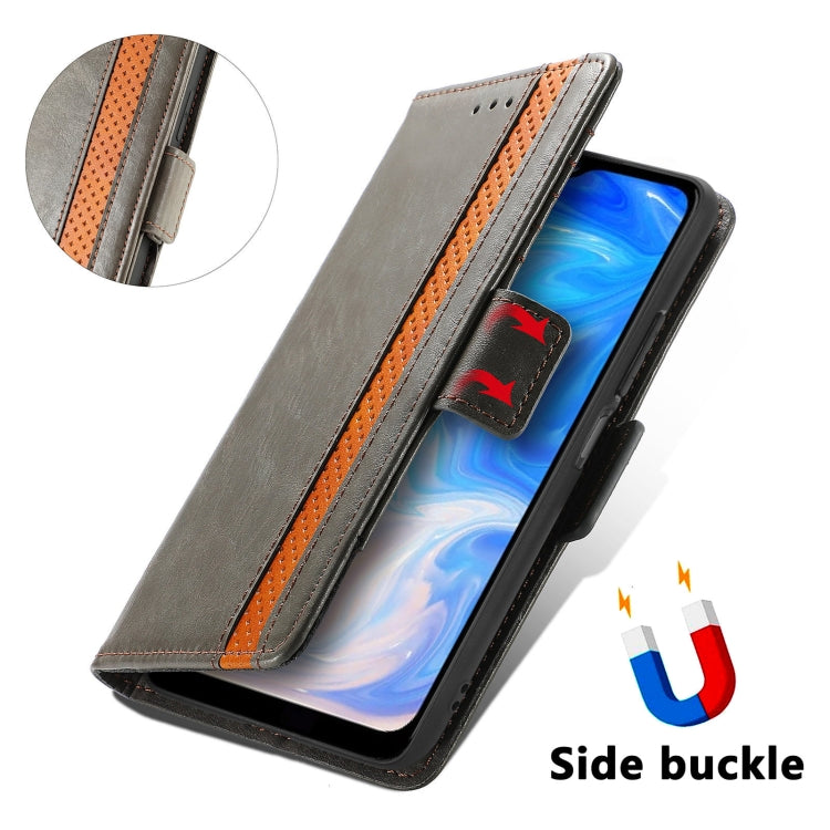 For Doogee N40 Pro CaseNeo Splicing Dual Magnetic Buckle Leather Case with Holder & Card Slots & Wallet(Grey)