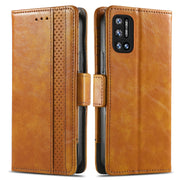 For Doogee N40 Pro CaseNeo Splicing Dual Magnetic Buckle Leather Case with Holder & Card Slots & Wallet(Khaki)
