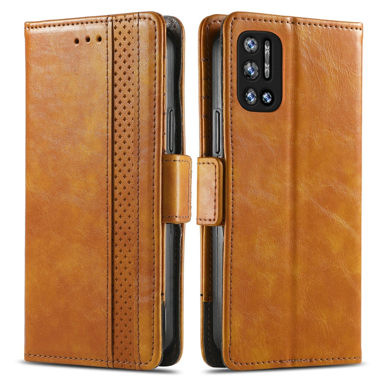 For Doogee N40 Pro CaseNeo Splicing Dual Magnetic Buckle Leather Case with Holder & Card Slots & Wallet(Khaki)