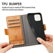 For Doogee N40 Pro CaseNeo Splicing Dual Magnetic Buckle Leather Case with Holder & Card Slots & Wallet(Khaki)