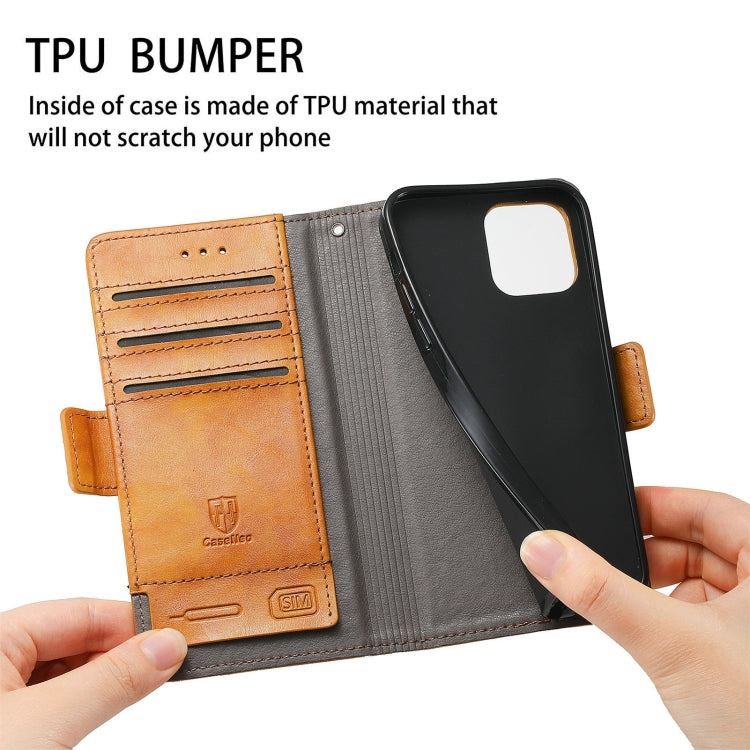 For Doogee N40 Pro CaseNeo Splicing Dual Magnetic Buckle Leather Case with Holder & Card Slots & Wallet(Khaki)