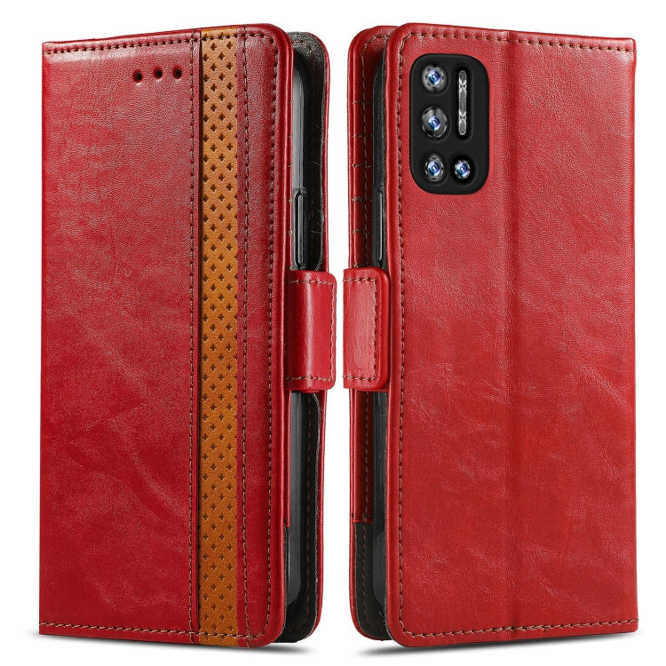 For Doogee N40 Pro CaseNeo Splicing Dual Magnetic Buckle Leather Case with Holder & Card Slots & Wallet(Red)