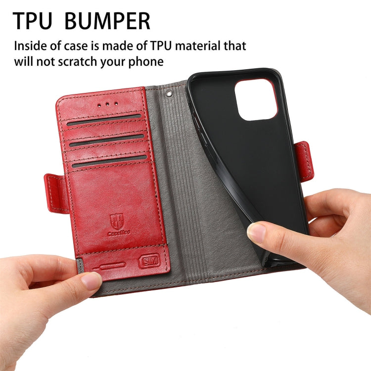 For Doogee N40 Pro CaseNeo Splicing Dual Magnetic Buckle Leather Case with Holder & Card Slots & Wallet(Red)