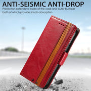 For Doogee N40 Pro CaseNeo Splicing Dual Magnetic Buckle Leather Case with Holder & Card Slots & Wallet(Red)