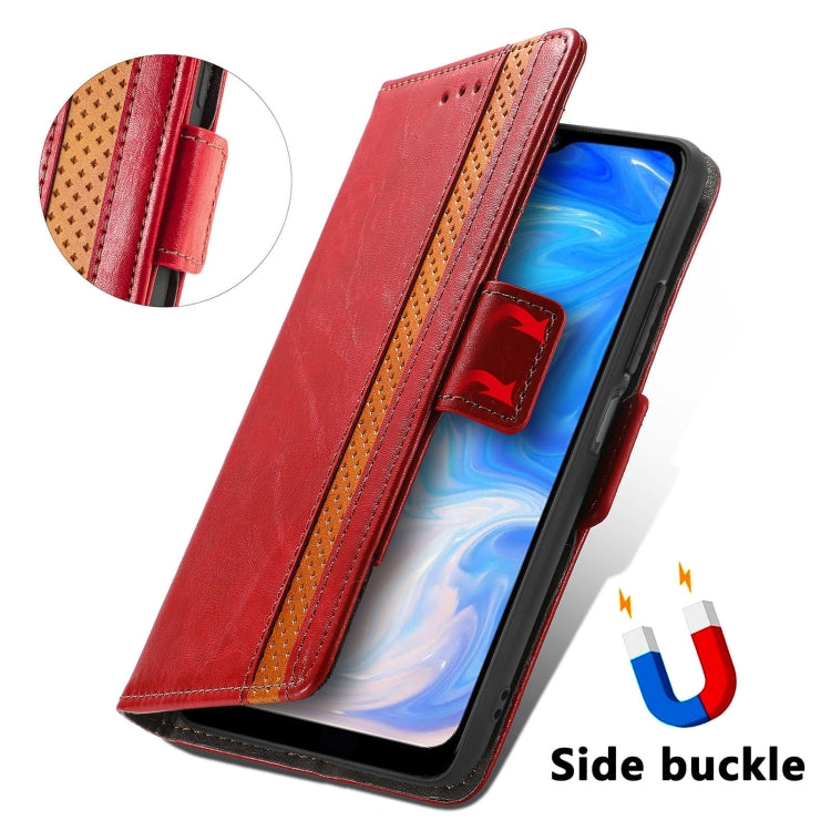 For Doogee N40 Pro CaseNeo Splicing Dual Magnetic Buckle Leather Case with Holder & Card Slots & Wallet(Red)