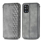 For Doogee N40 Pro Cubic Grid Pressed Horizontal Flip Magnetic Leather Case with Holder & Card Slots & Wallet(Grey)