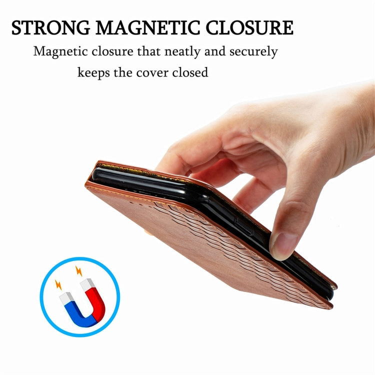 For Doogee N40 Pro Cubic Grid Pressed Horizontal Flip Magnetic Leather Case with Holder & Card Slots & Wallet(Brown)