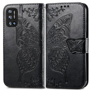 For DOOGEE N40 Pro Butterfly Love Flowers Embossed Horizontal Flip Leather Case with Holder & Card Slots & Wallet & Lanyard(Black)