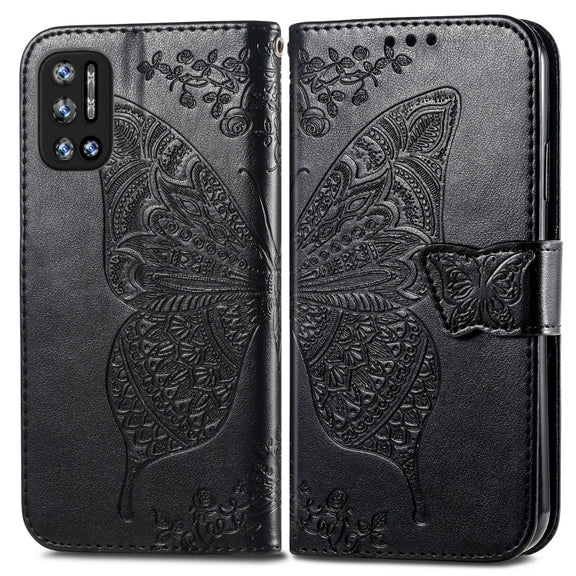 For DOOGEE N40 Pro Butterfly Love Flowers Embossed Horizontal Flip Leather Case with Holder & Card Slots & Wallet & Lanyard(Black)