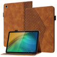 For OPPO Realme Pad Rhombus Skin Feel Horizontal Flip Tablet Leather Case with Card Slots & Holder(Brown) - Realme by PMC TechLife | Online Shopping South Africa | PMC TechLife | Buy Now Pay Later Mobicred