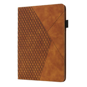 For OPPO Realme Pad Rhombus Skin Feel Horizontal Flip Tablet Leather Case with Card Slots & Holder(Brown)