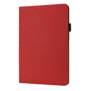 For OPPO Realme Pad Rhombus Skin Feel Horizontal Flip Tablet Leather Case with Card Slots & Holder(Red)