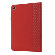 For OPPO Realme Pad Rhombus Skin Feel Horizontal Flip Tablet Leather Case with Card Slots & Holder(Red)