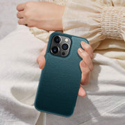 For iPhone 13 Pro Max Magnetic Side Window View Shockproof Horizontal Flip Leather Case (Orange)