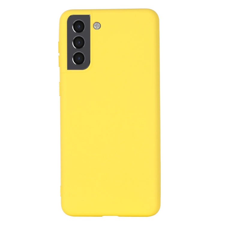 For Samsung Galaxy S22 5G Pure Color Liquid Silicone Shockproof Full Coverage Phone Case(Yellow)