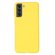 For Samsung Galaxy S22 5G Pure Color Liquid Silicone Shockproof Full Coverage Phone Case(Yellow)