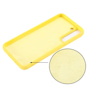 For Samsung Galaxy S22 5G Pure Color Liquid Silicone Shockproof Full Coverage Phone Case(Yellow)