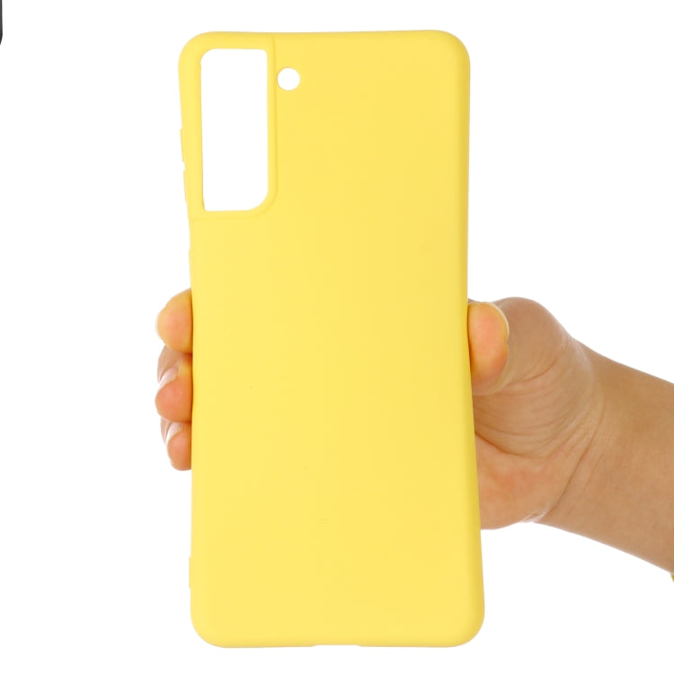 For Samsung Galaxy S22 5G Pure Color Liquid Silicone Shockproof Full Coverage Phone Case(Yellow)