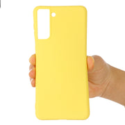 For Samsung Galaxy S22 5G Pure Color Liquid Silicone Shockproof Full Coverage Phone Case(Yellow)