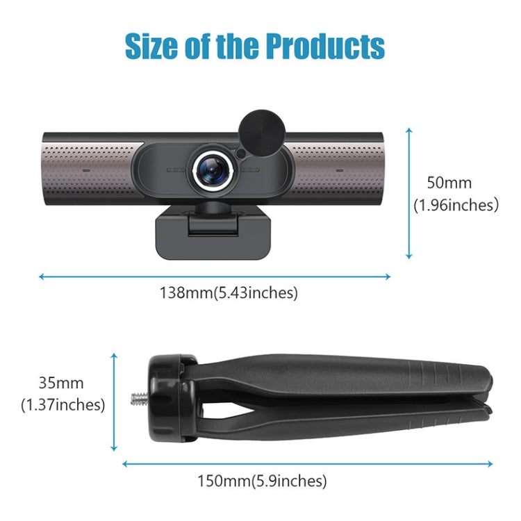 HY33 1080P HD USB Computer Webcam, Type:without Speaker(Black)