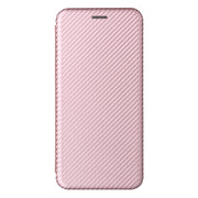 For Blackview Oscal C20 Carbon Fiber Texture Horizontal Flip Leather Phone Case with Card Slot(Pink)