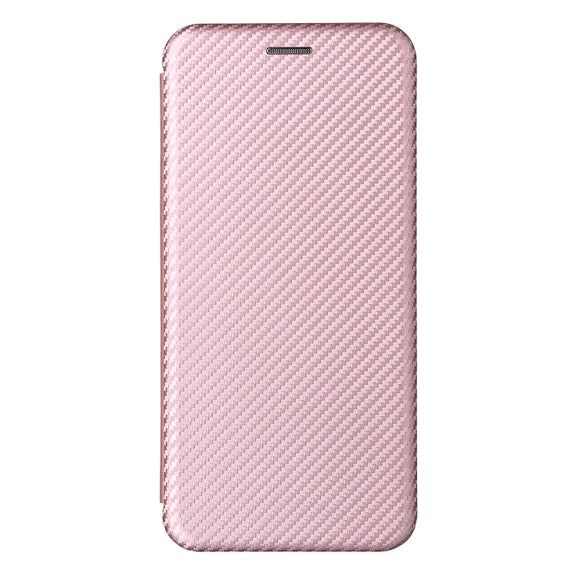 For Blackview Oscal C20 Carbon Fiber Texture Horizontal Flip Leather Phone Case with Card Slot(Pink)