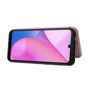 For Blackview Oscal C20 Carbon Fiber Texture Horizontal Flip Leather Phone Case with Card Slot(Pink)
