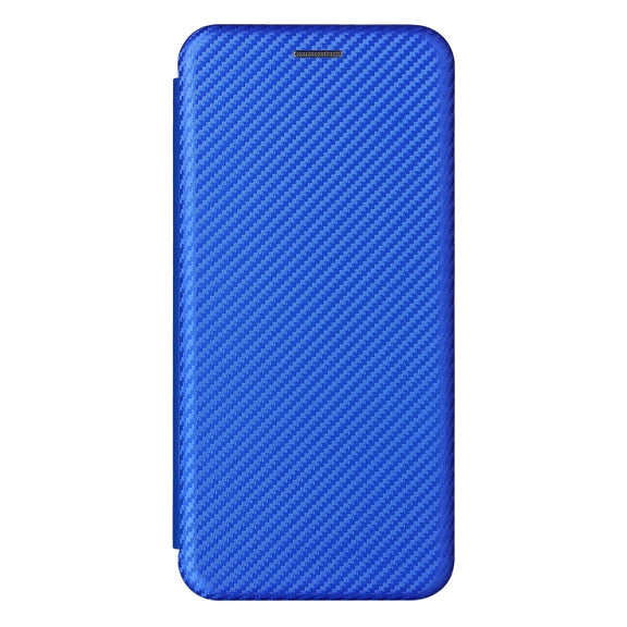 For Blackview Oscal C20 Carbon Fiber Texture Horizontal Flip Leather Phone Case with Card Slot(Blue)