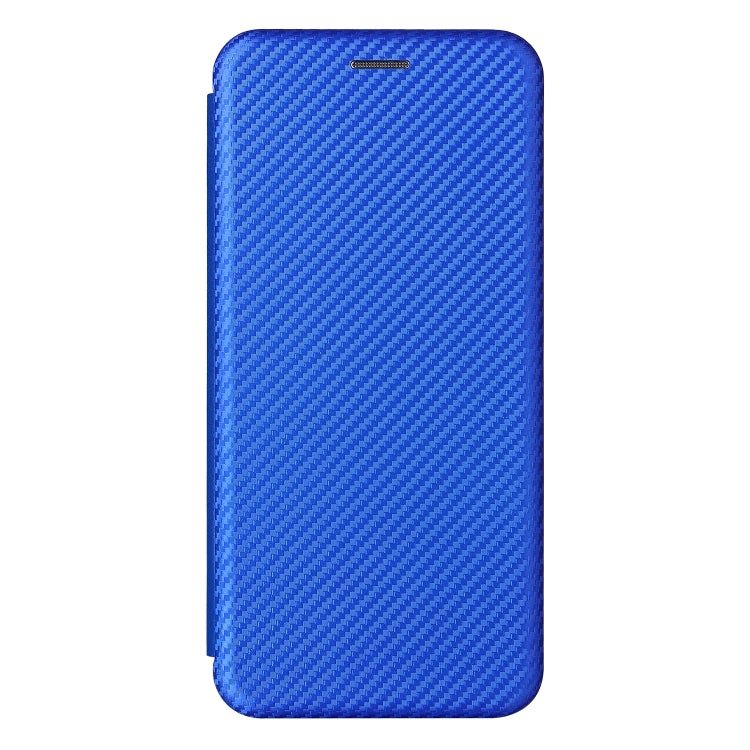 For Blackview Oscal C20 Carbon Fiber Texture Horizontal Flip Leather Phone Case with Card Slot(Blue)